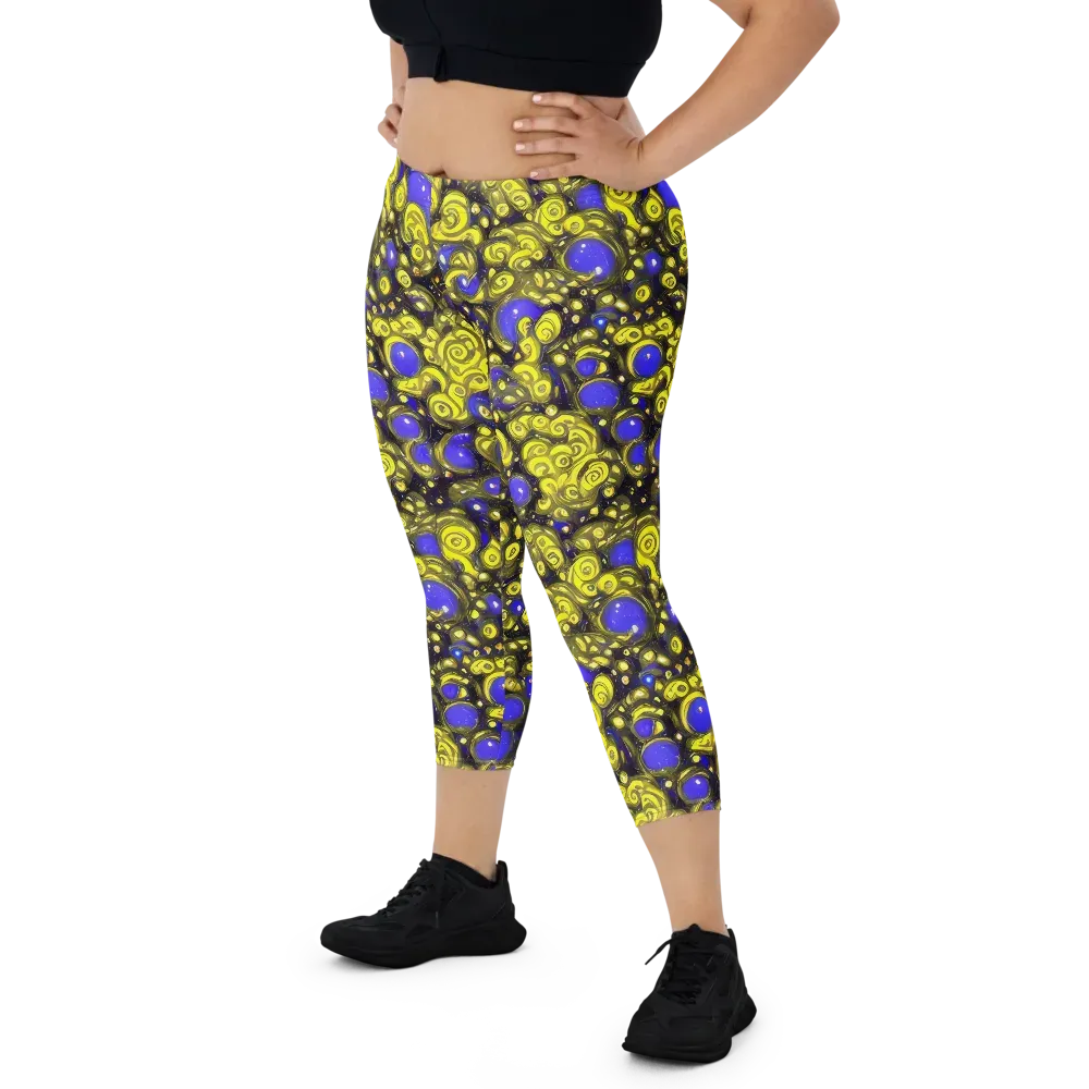 Electric Citrine on Capri Leggings — Front