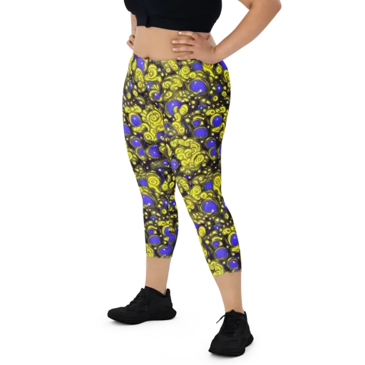 Electric Citrine on a Capri Leggings