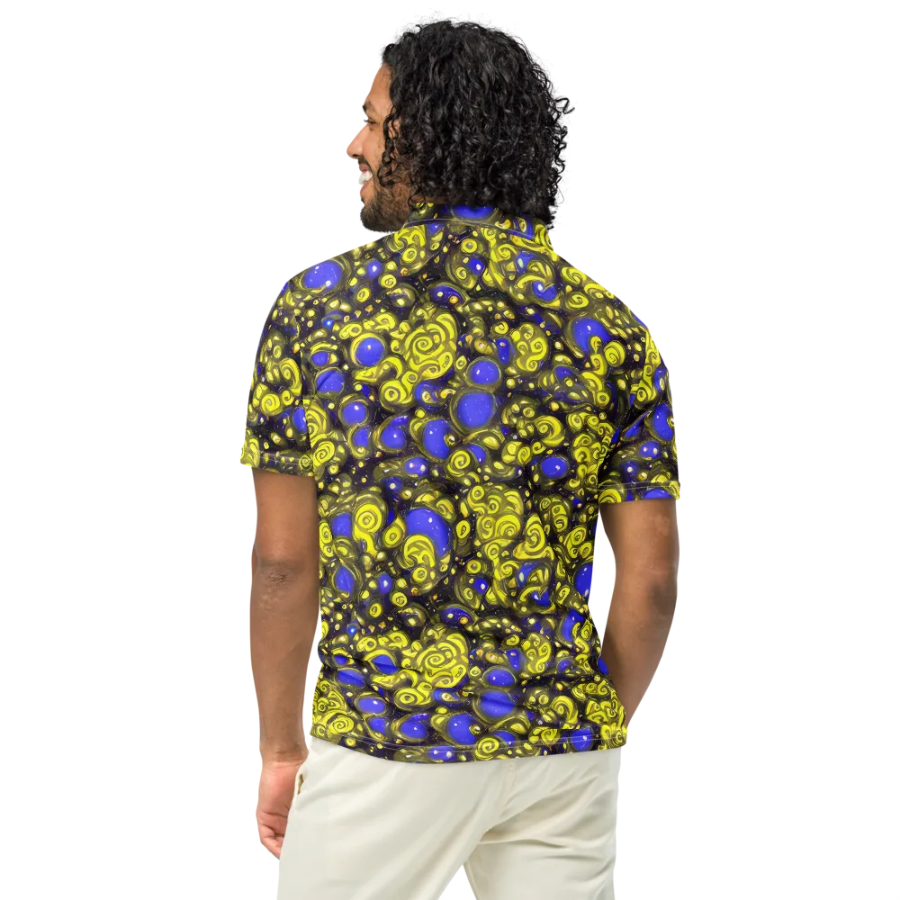 Electric Citrine on Men's Slim Fit Polo Shirt — Back