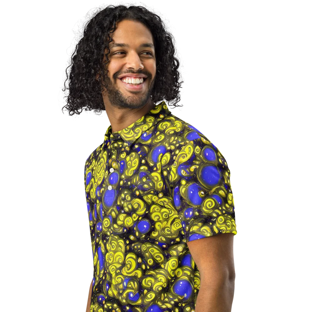 Electric Citrine on Men's Slim Fit Polo Shirt — Left Front