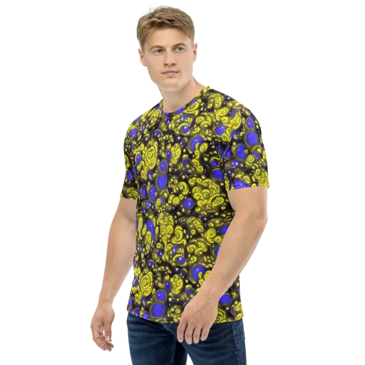Electric Citrine on a Men's Crew Neck T-Shirt