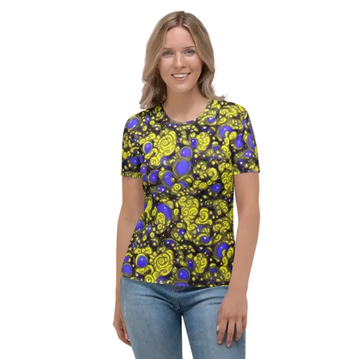 Electric Citrine on a Women's Crew Neck T-Shirt