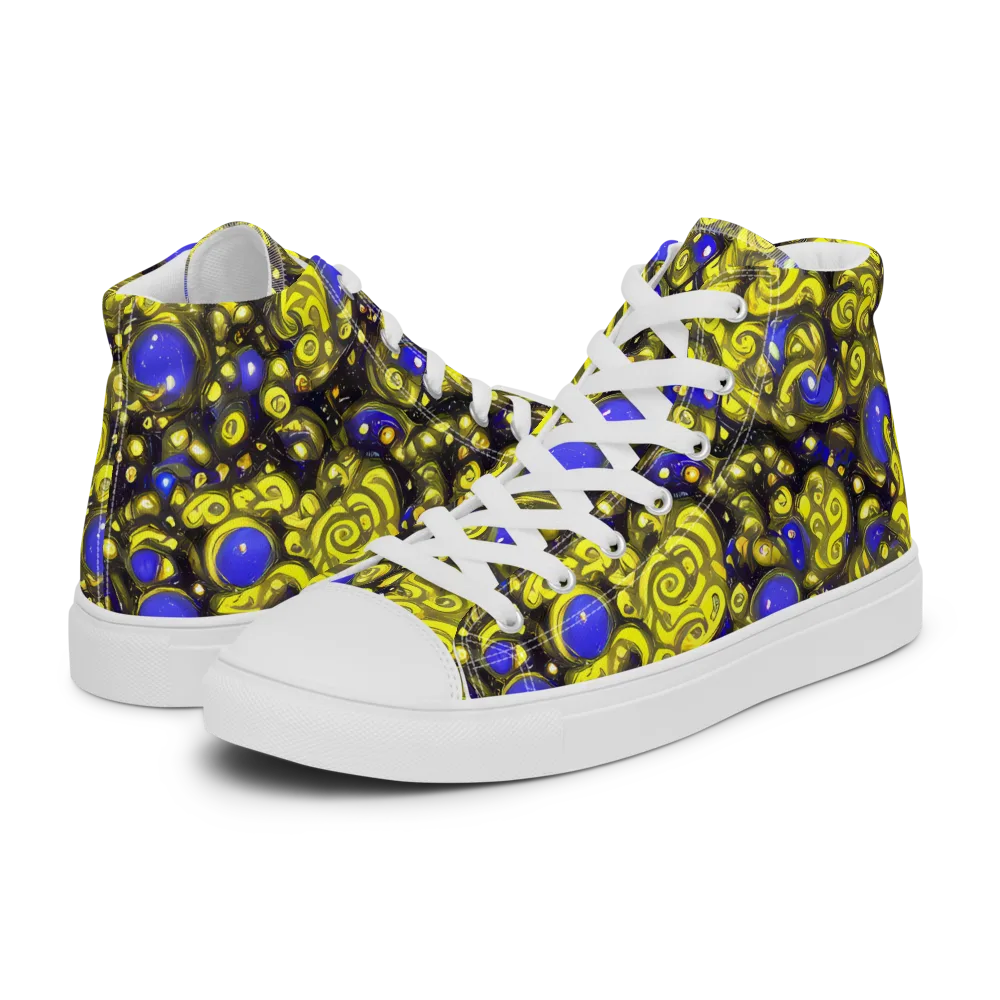 Electric Citrine on Women's High Top Canvas Shoes — Left