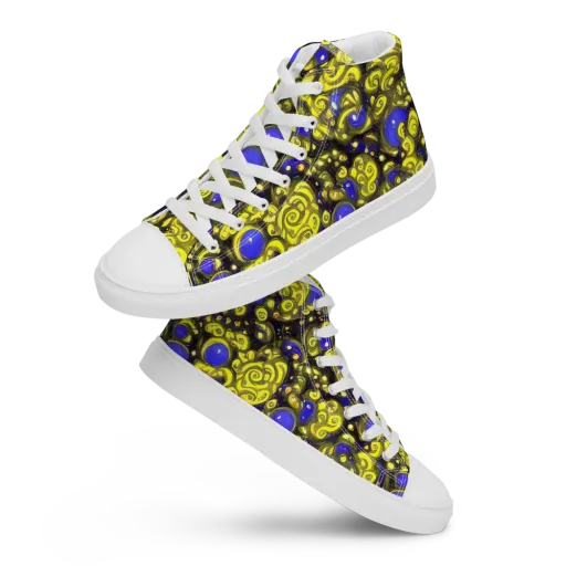 Electric Citrine on a Women's High Top Canvas Shoes