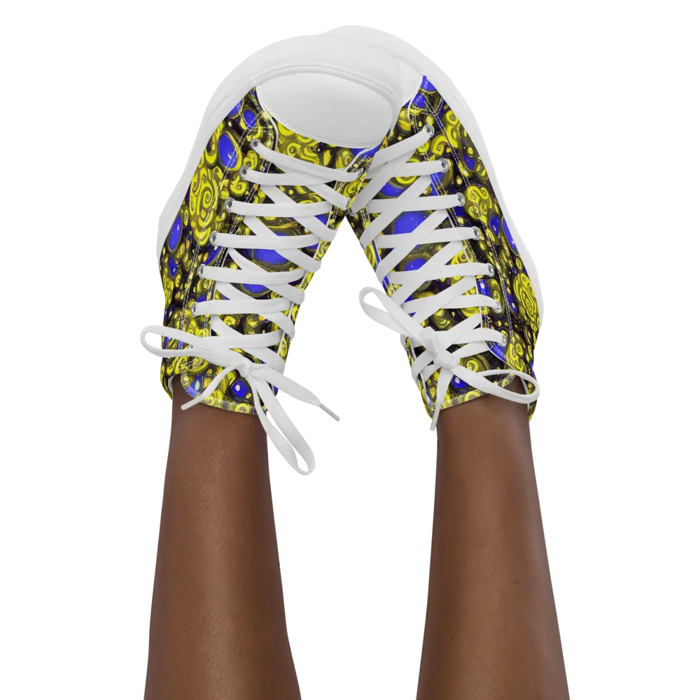 Electric Citrine on Women's High Top Canvas Shoes — Front
