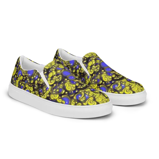 Electric Citrine on a Men's Slip-On Canvas Shoes