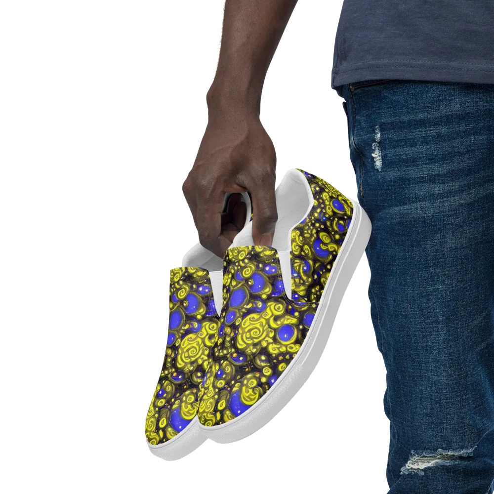 Electric Citrine on Men's Slip-On Canvas Shoes — Left Front