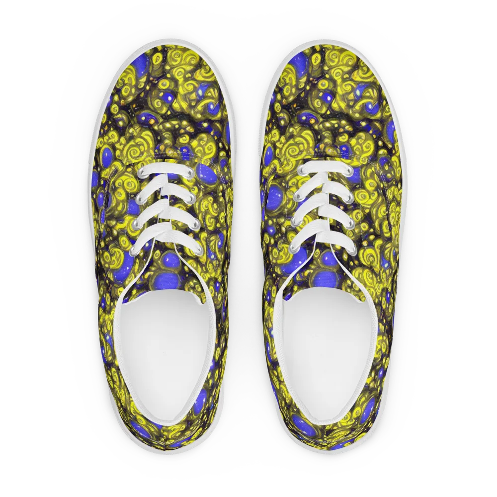 Electric Citrine on Men's Lace-Up Canvas Shoes — Front