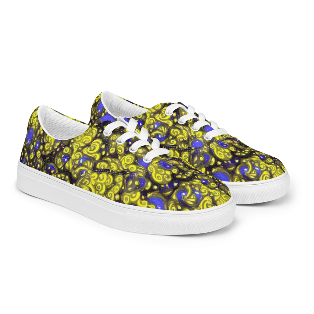 Electric Citrine on Men's Lace-Up Canvas Shoes — Right Front