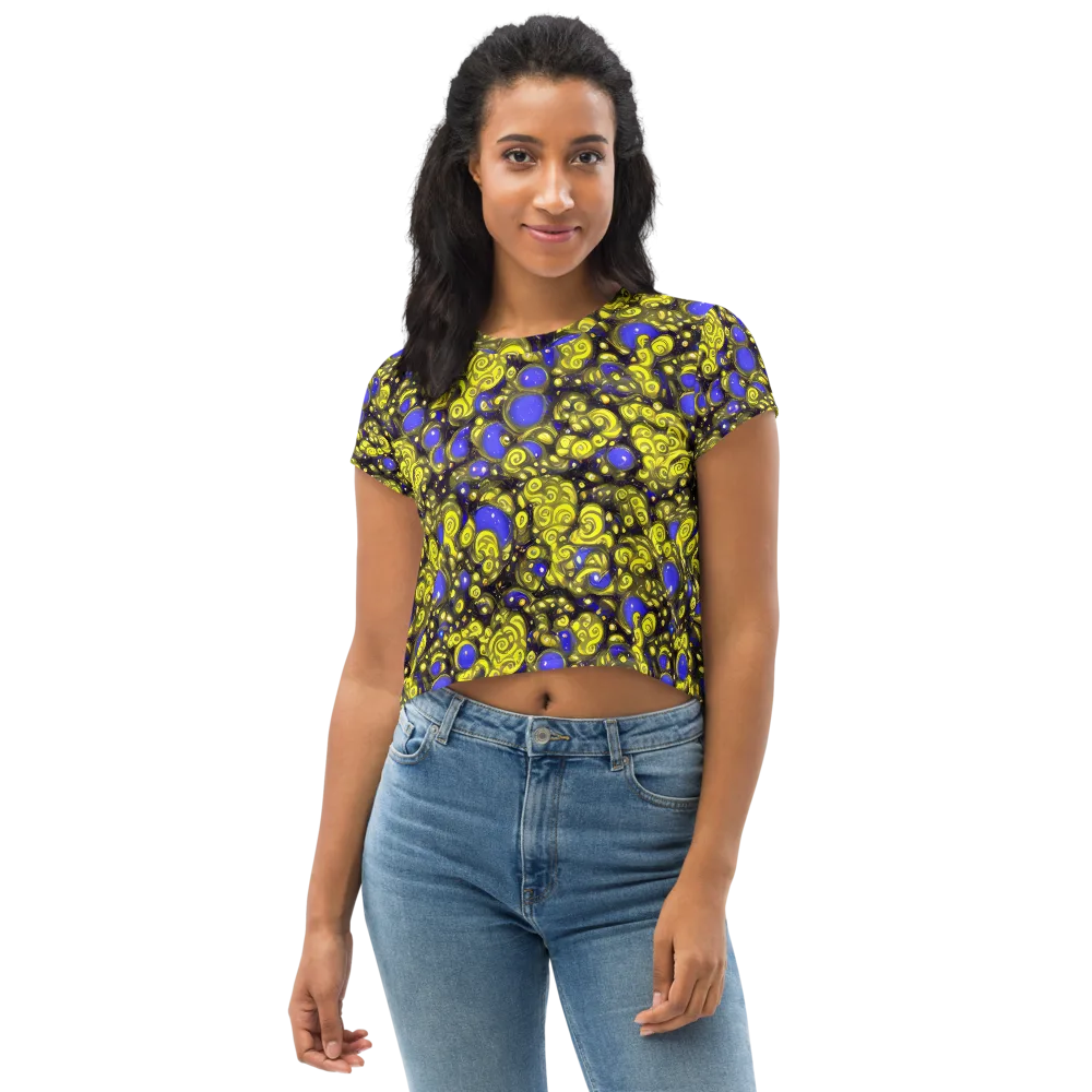 Electric Citrine on Crop Tee — Front