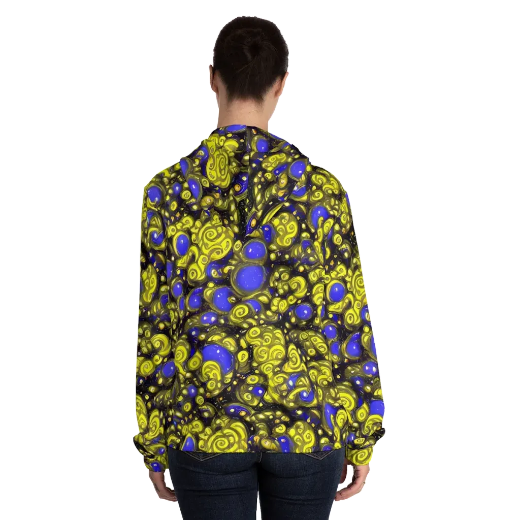 Electric Citrine on Women's Full-Zip Hoodie — Back On Person