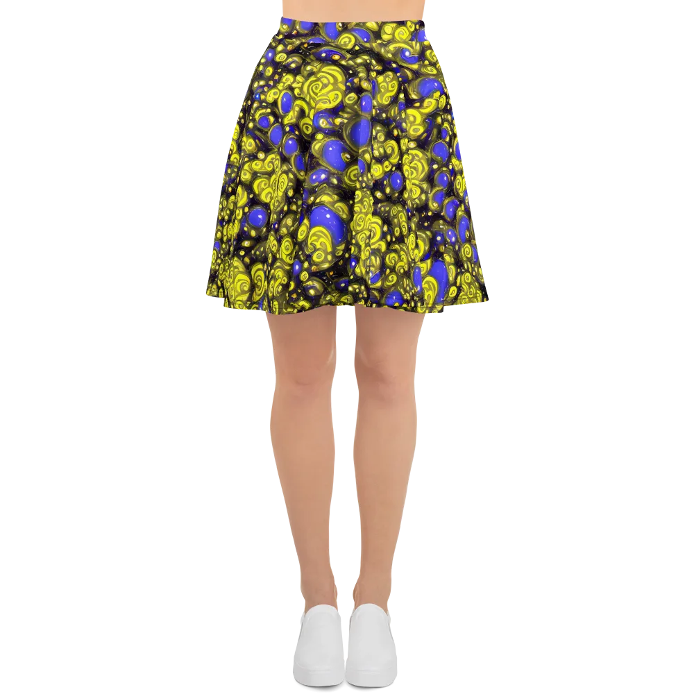 Electric Citrine on Skater Skirt — Front
