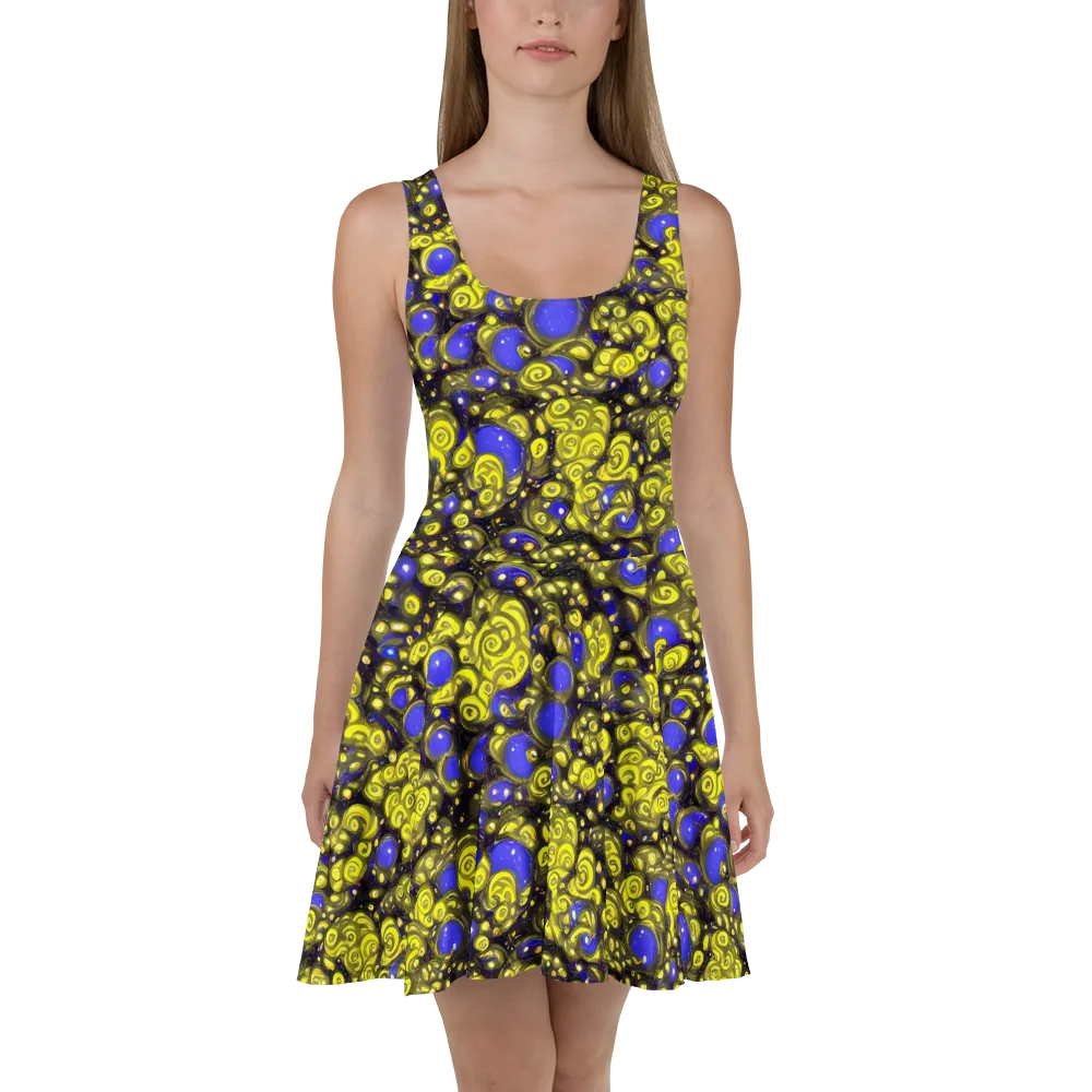 Electric Citrine on Skater Dress — Front