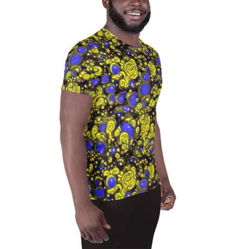 Electric Citrine on a Men's Athletic T-Shirt