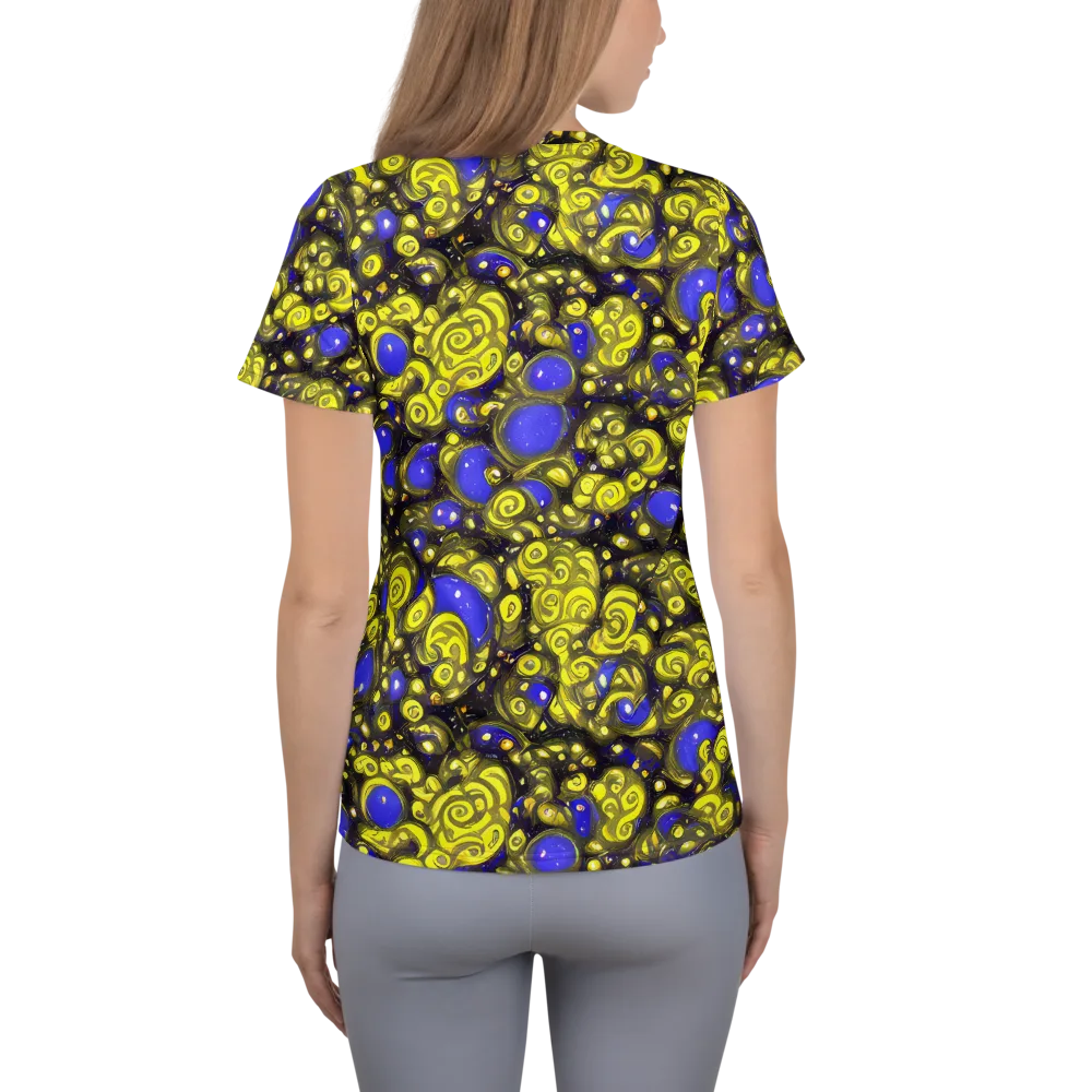 Electric Citrine on Women's Athletic T-Shirt — Back