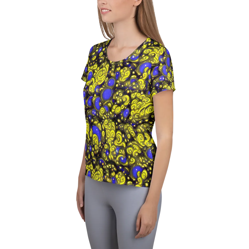 Electric Citrine on Women's Athletic T-Shirt — Left