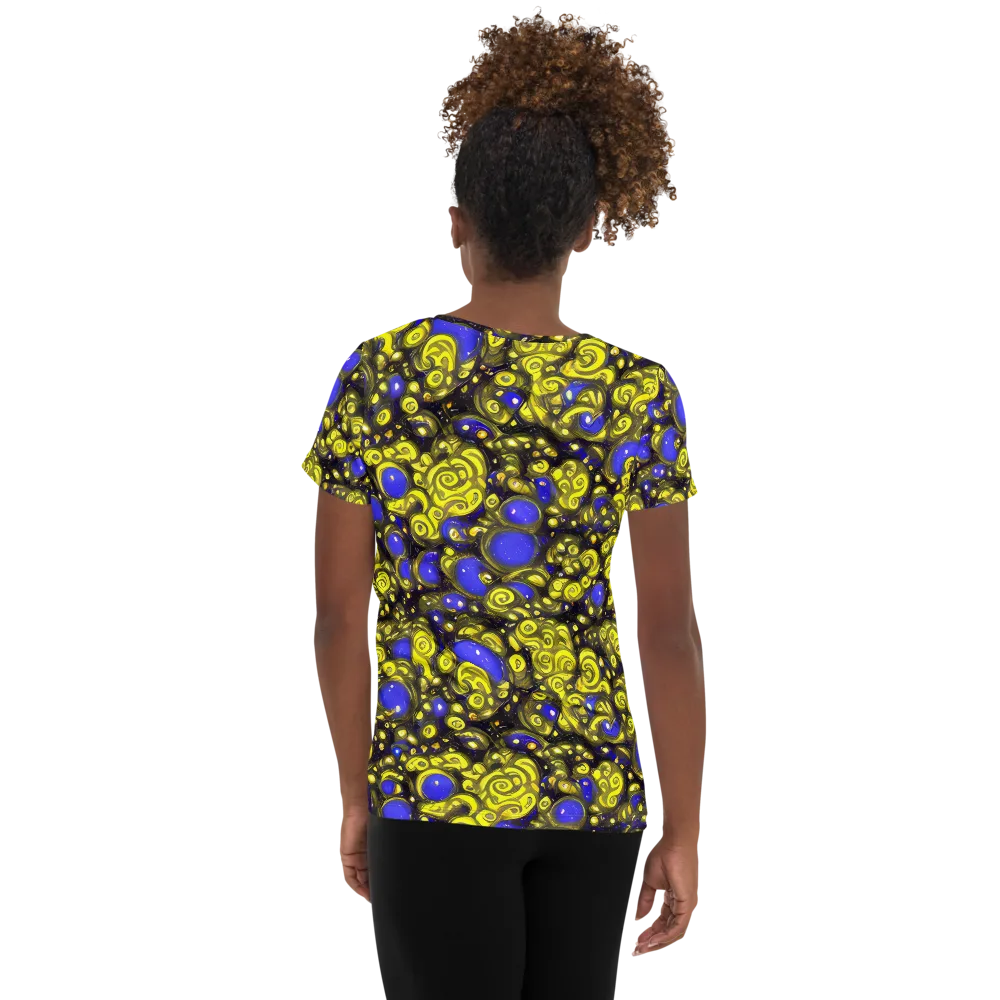 Electric Citrine on Women's Athletic T-Shirt — Back