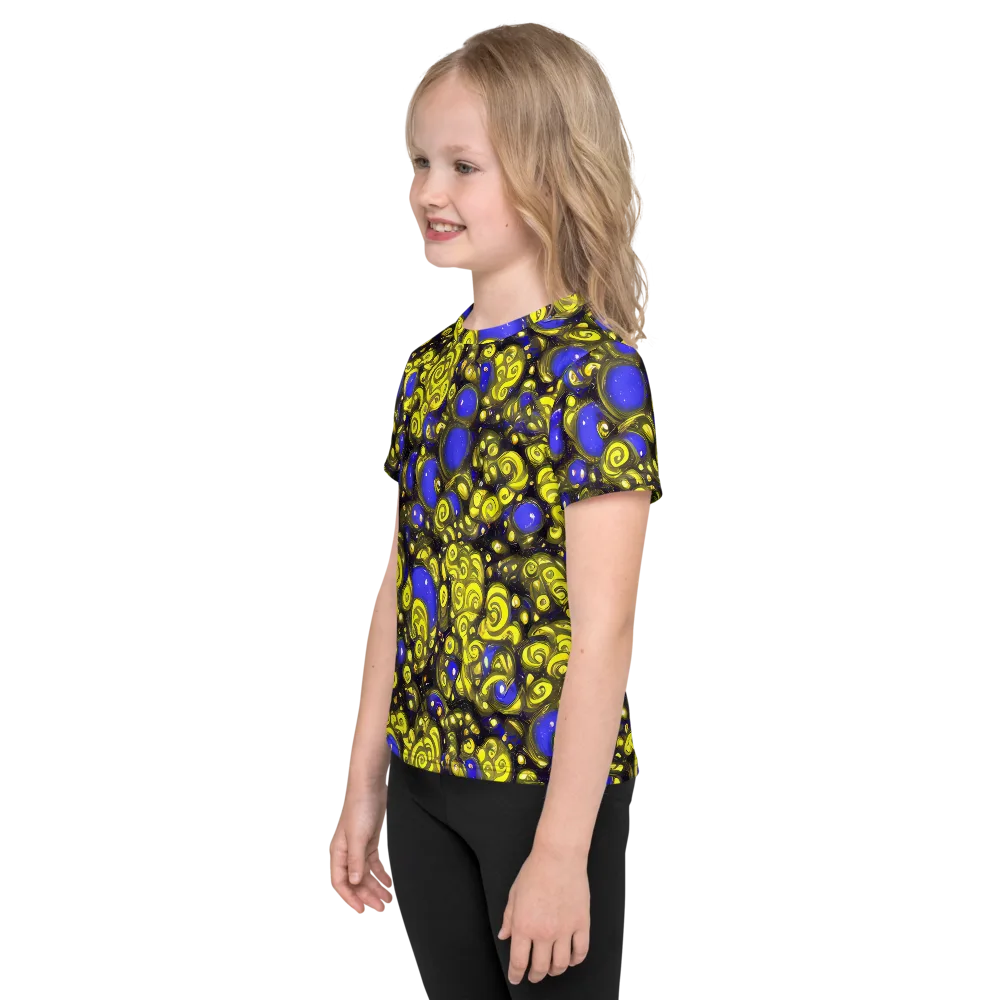 Electric Citrine on Kids Crew Neck T-Shirt — Left