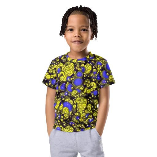Electric Citrine on a Kids Crew Neck T-Shirt