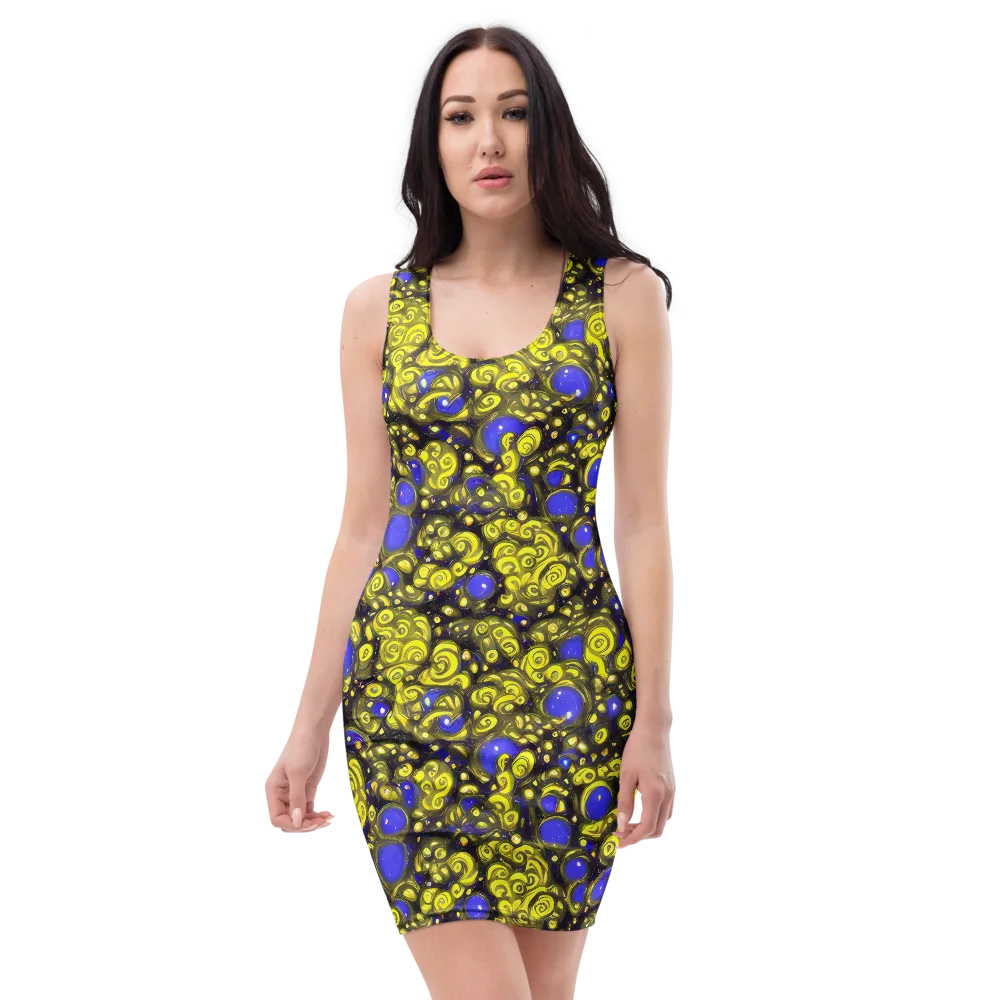 Electric Citrine on Bodycon Dress — Front