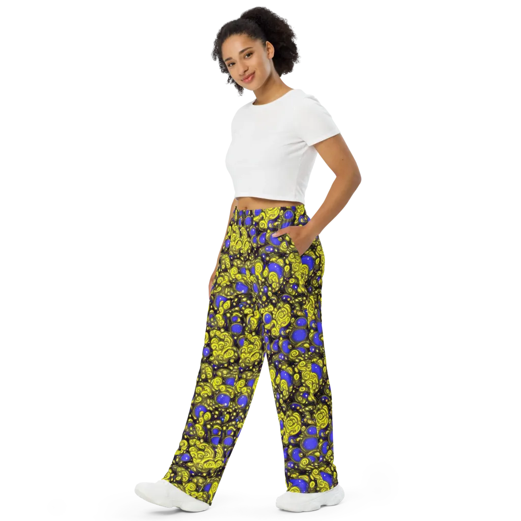 Electric Citrine on Wide-Leg Pants — Left Front