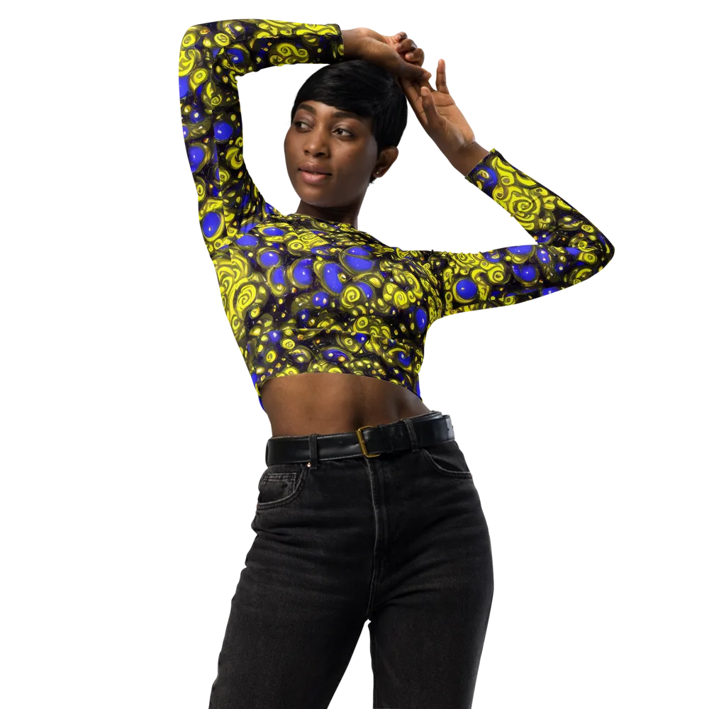 Electric Citrine on Long Sleeve Crop Top — Front