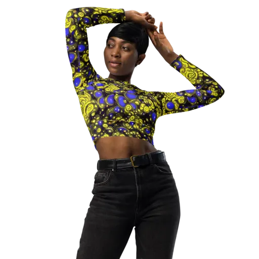 Electric Citrine on a Long Sleeve Crop Top