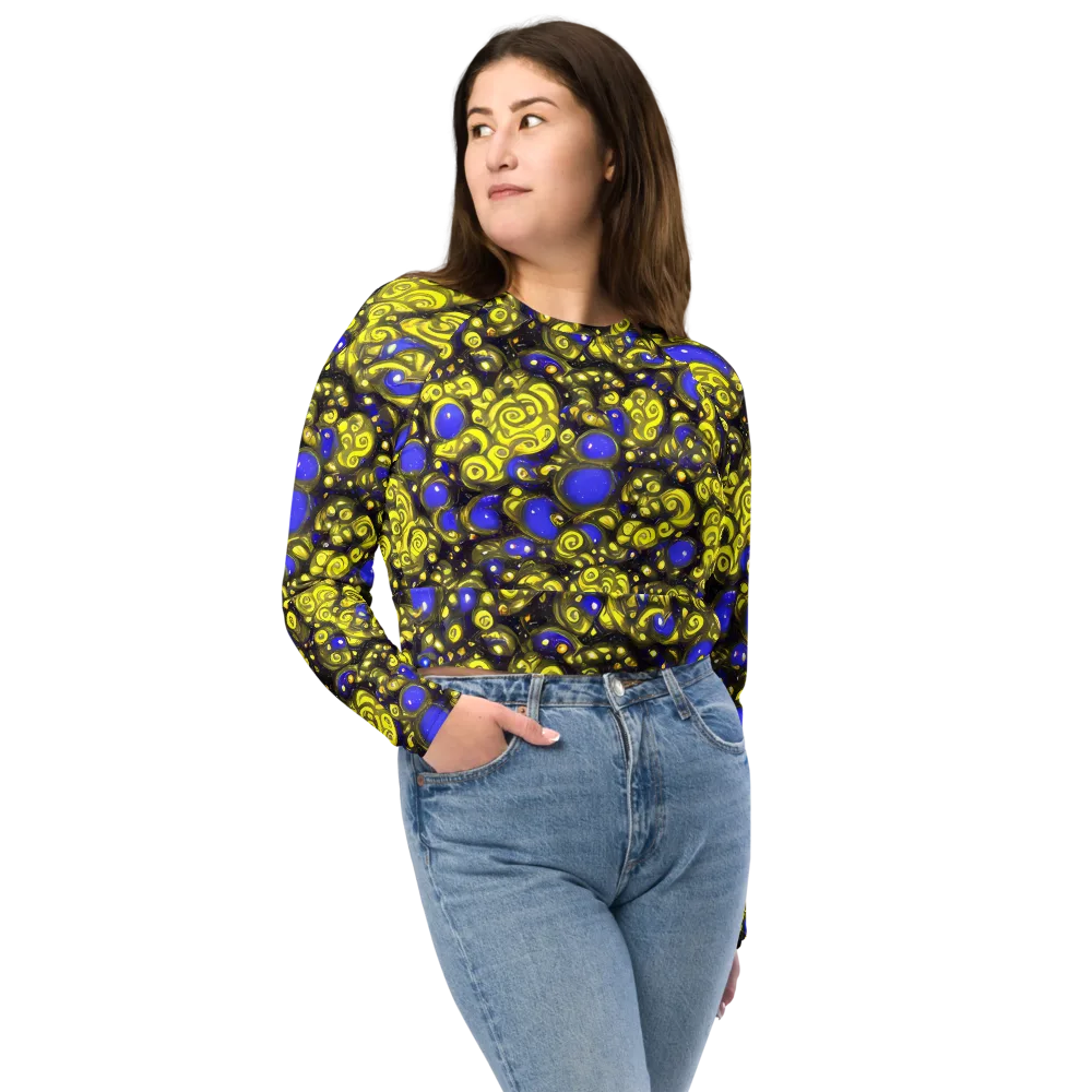 Electric Citrine on Long Sleeve Crop Top — Front
