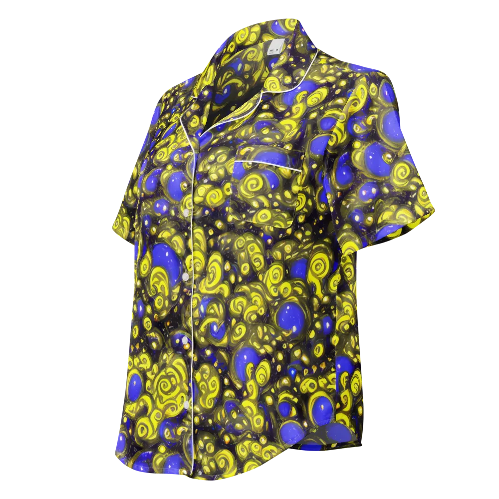 Electric Citrine on Women's Short Sleeve Pajama Top — Left Front