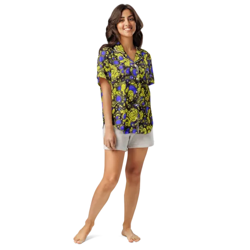 Electric Citrine on a Women's Short Sleeve Pajama Top