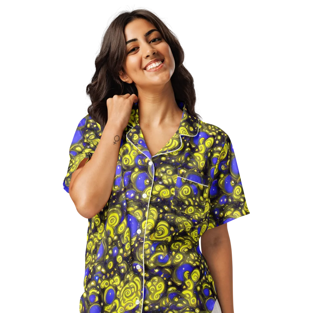 Electric Citrine on Women's Short Sleeve Pajama Top — Front