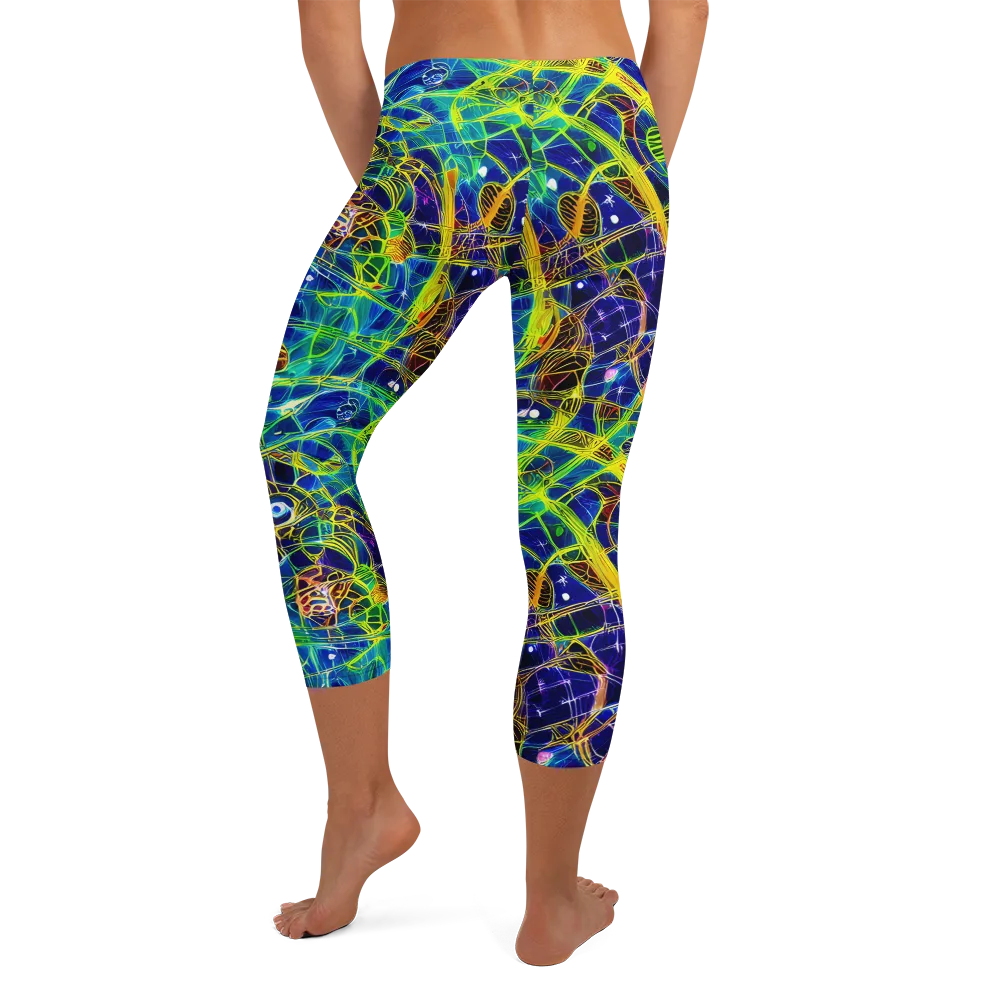 Prismatic Undergrowth on Capri Leggings — Back