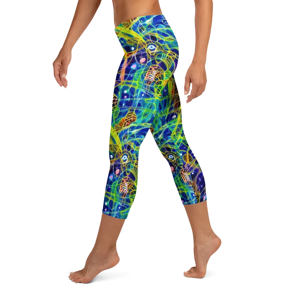 Prismatic Undergrowth on Capri Leggings — Left