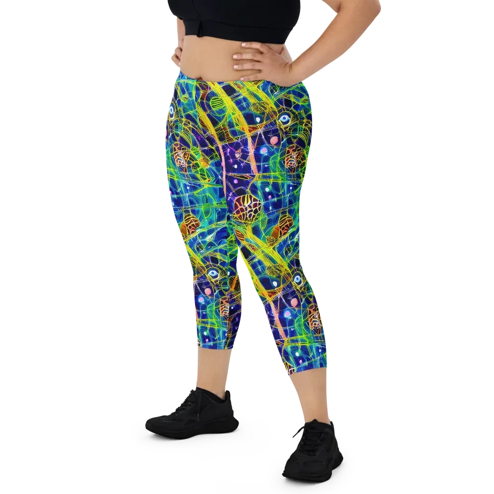 Prismatic Undergrowth on Capri Leggings — Front