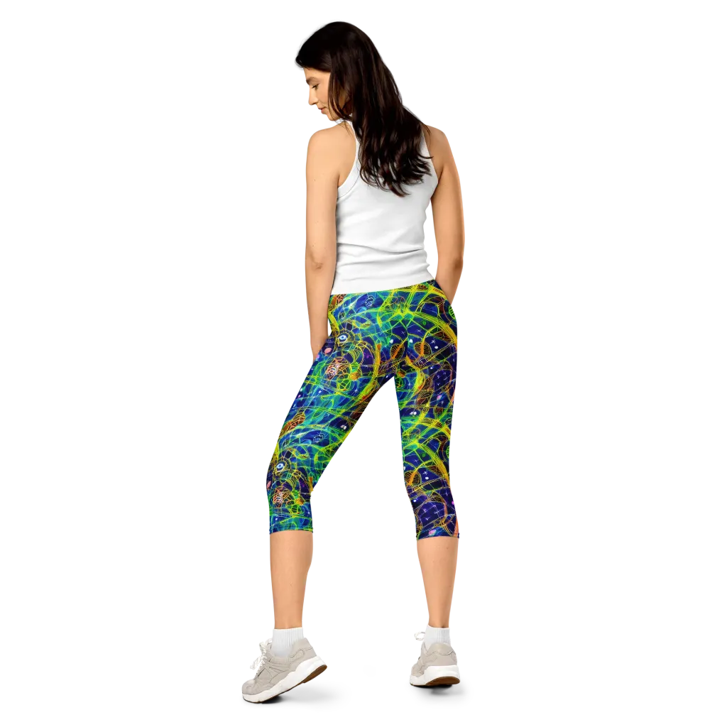 Prismatic Undergrowth on Capri Leggings — Back