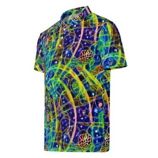 Prismatic Undergrowth on a Men's Slim Fit Polo Shirt
