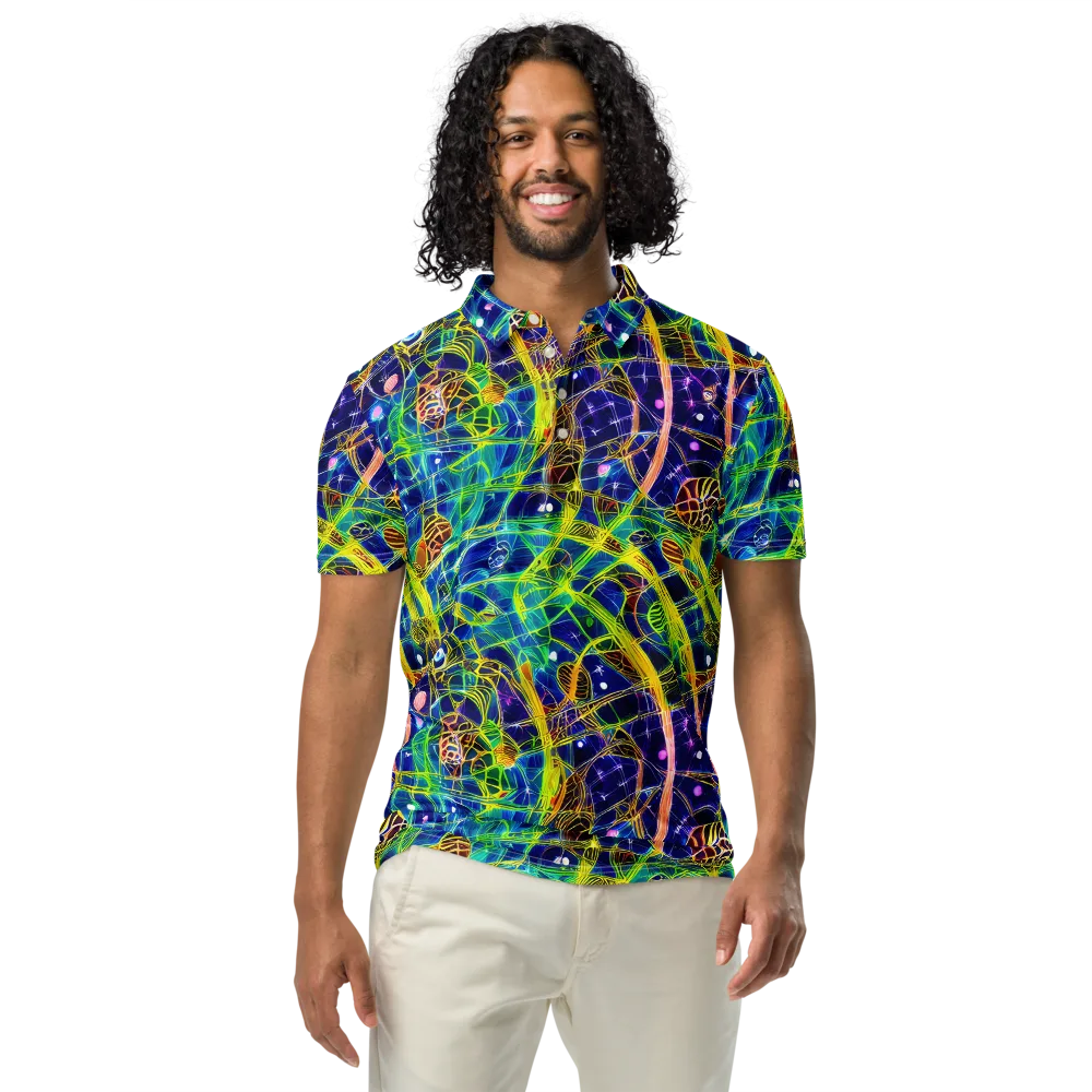Prismatic Undergrowth on Men's Slim Fit Polo Shirt — Front