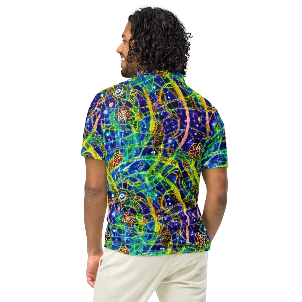 Prismatic Undergrowth on Men's Slim Fit Polo Shirt — Back