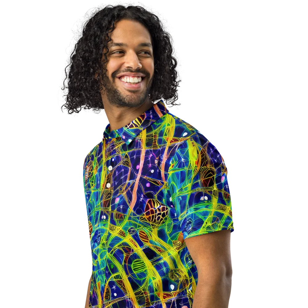 Prismatic Undergrowth on Men's Slim Fit Polo Shirt — Left Front
