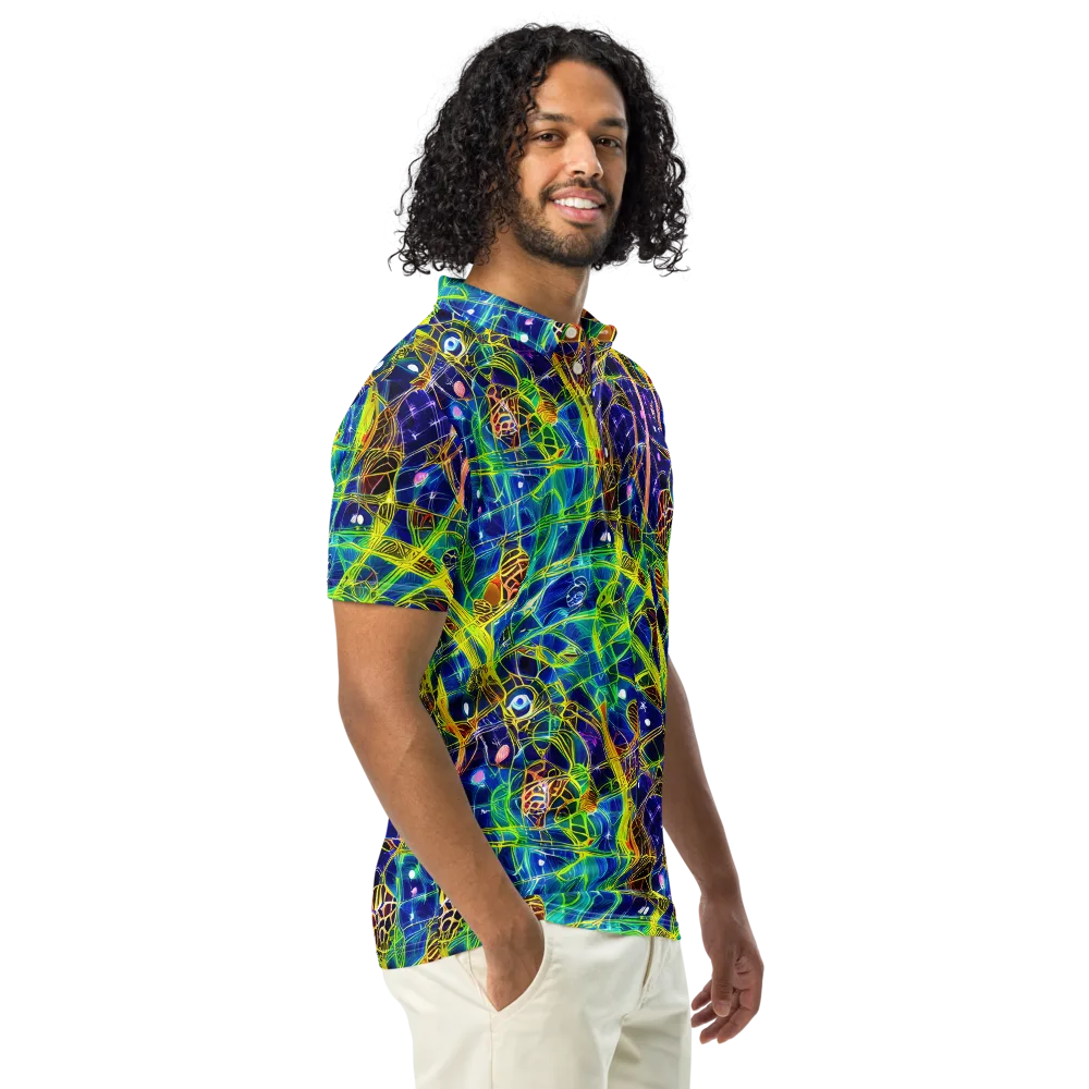 Prismatic Undergrowth on Men's Slim Fit Polo Shirt — Right Front