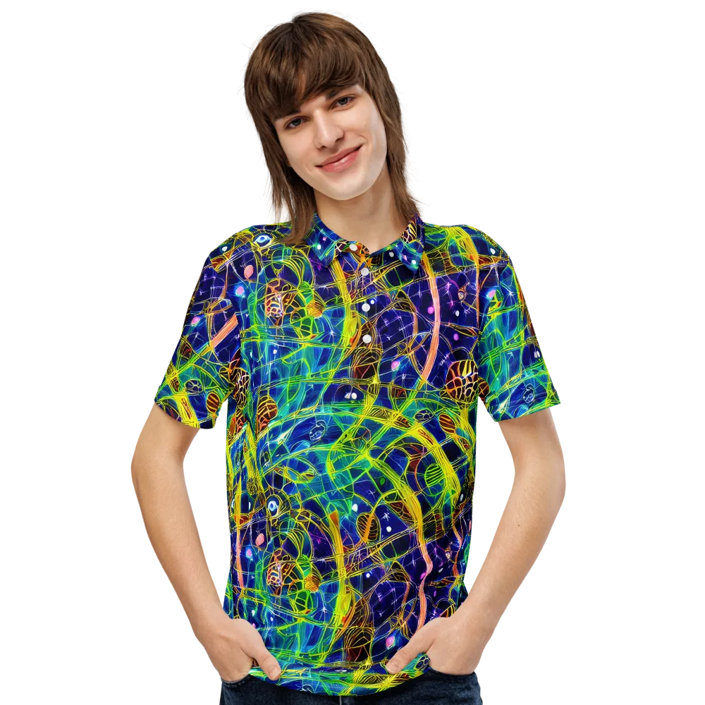 Prismatic Undergrowth on Men's Slim Fit Polo Shirt — Front
