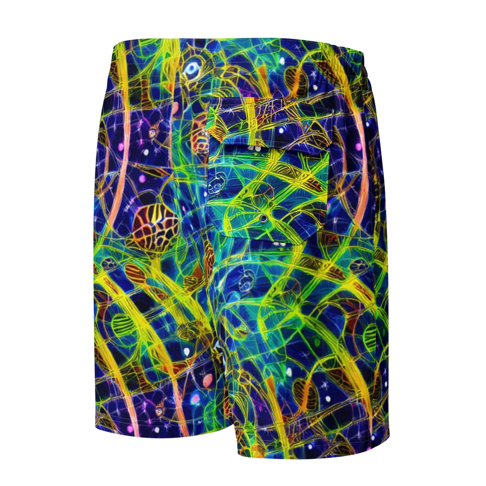 Prismatic Undergrowth on Men's Board Shorts — Back