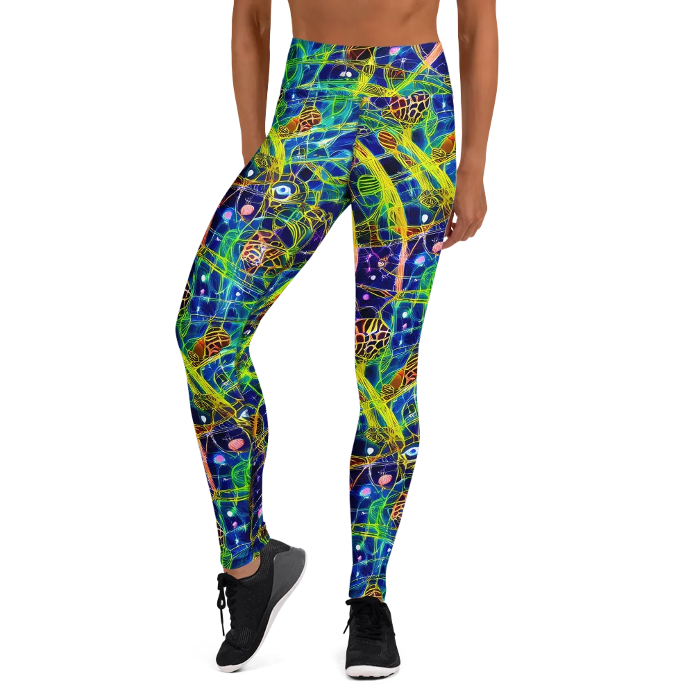 Prismatic Undergrowth on Yoga Leggings — Front