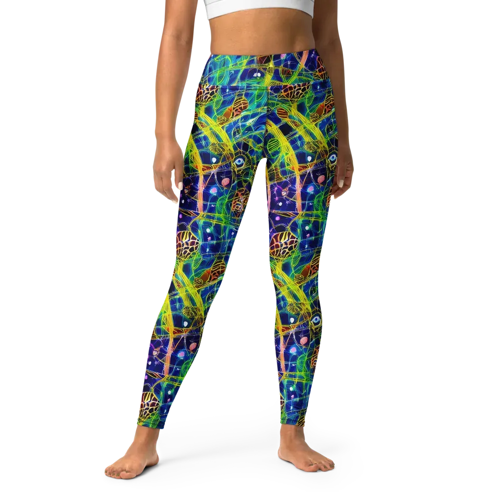 Prismatic Undergrowth on Yoga Leggings — Front