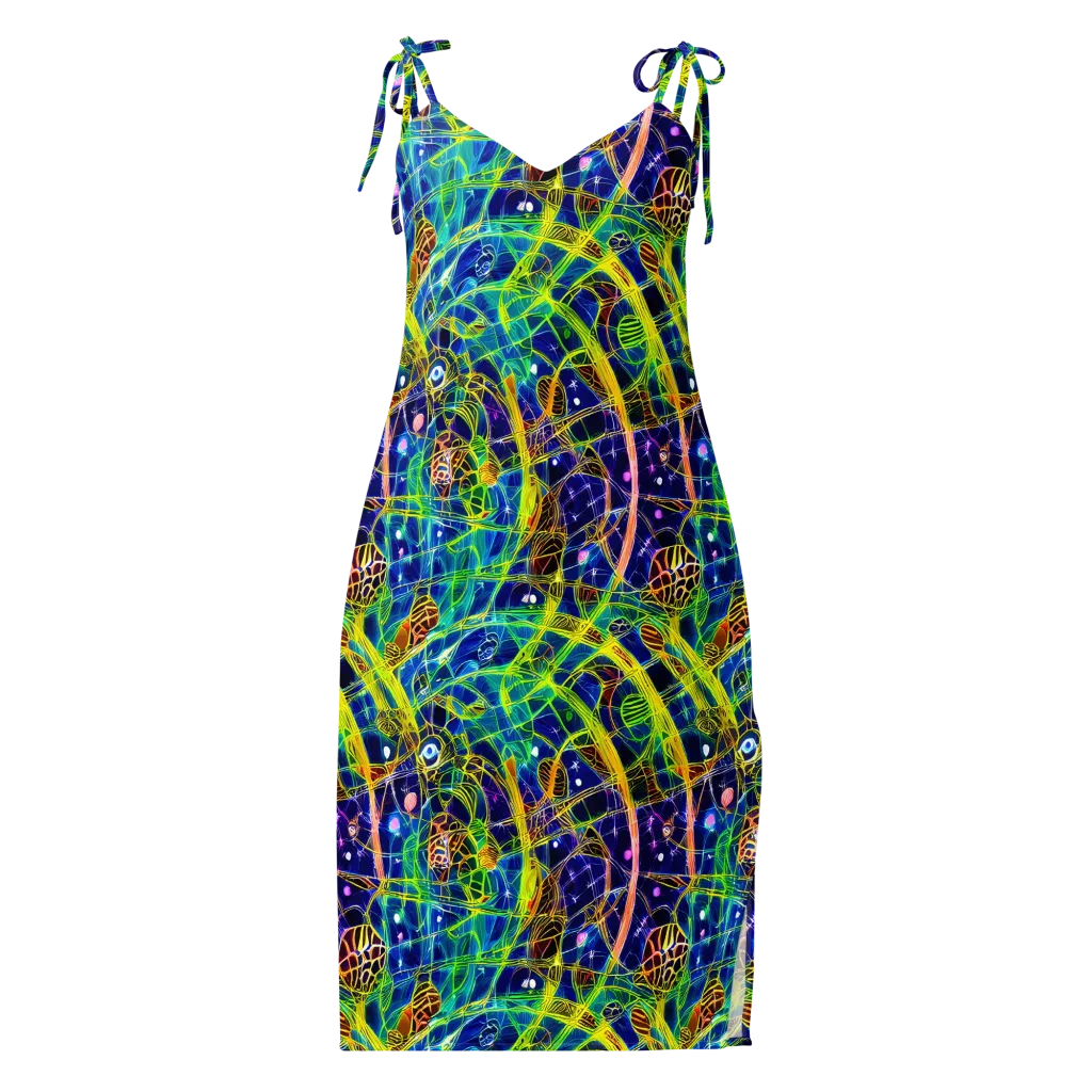 Prismatic Undergrowth on Slip Dress — Front