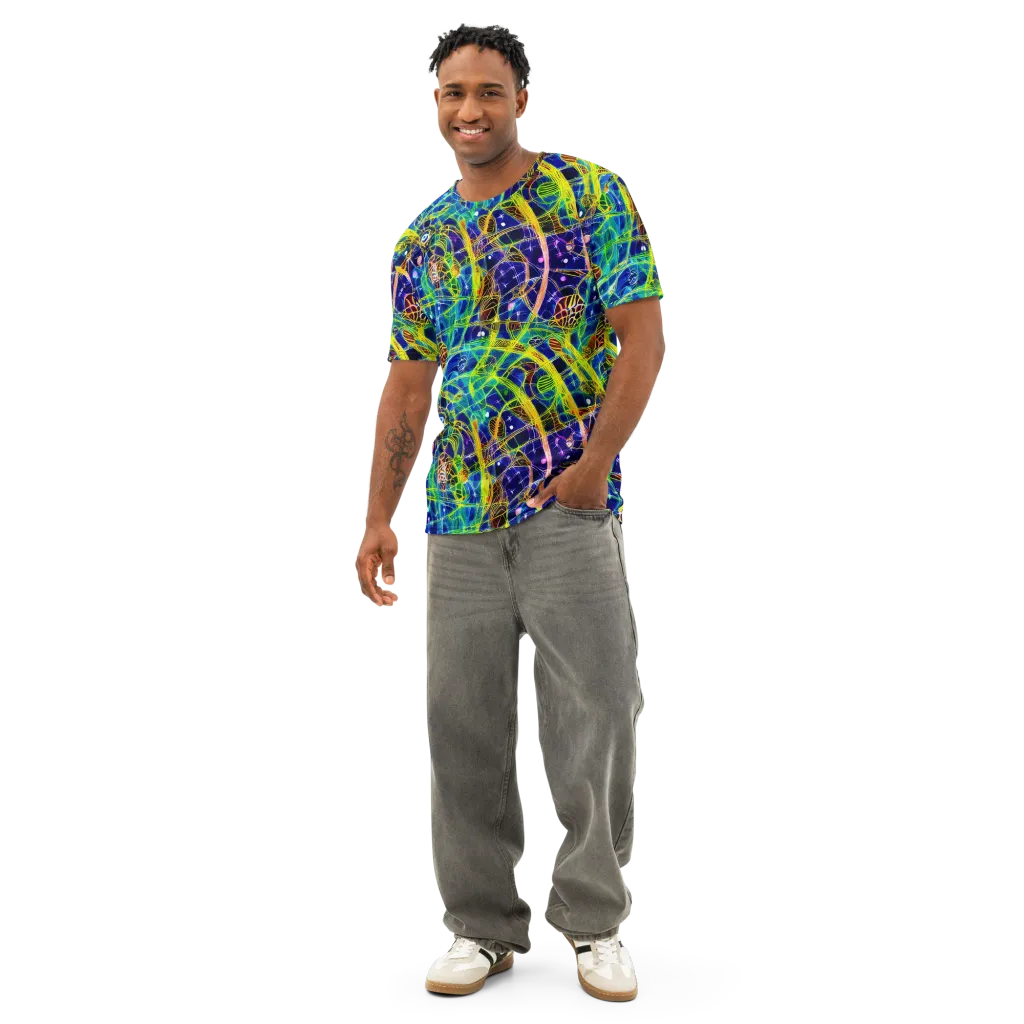 Prismatic Undergrowth on Men's Cotton Crew Neck T-Shirt — Front