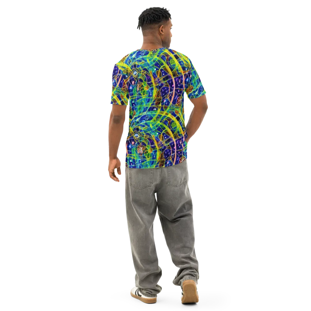 Prismatic Undergrowth on Men's Cotton Crew Neck T-Shirt — Back
