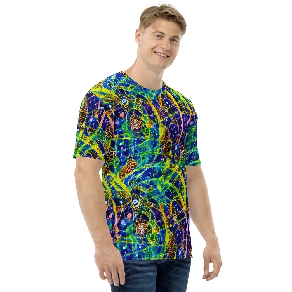 Prismatic Undergrowth on Men's Crew Neck T-Shirt — Right