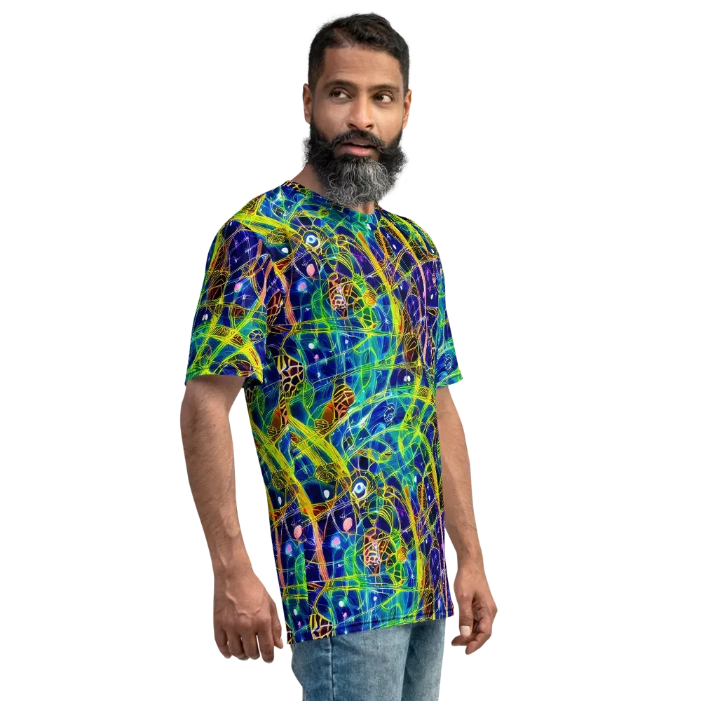 Prismatic Undergrowth on Men's Crew Neck T-Shirt — Right
