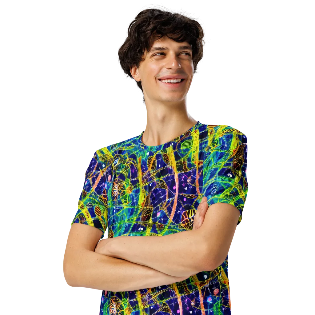 Prismatic Undergrowth on Men's Crew Neck T-Shirt — Left Front